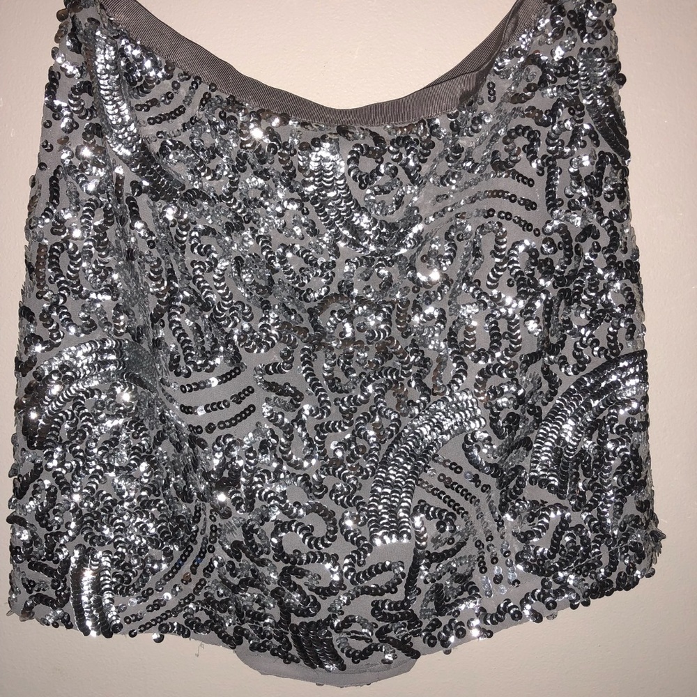 Moda International Gray Sequin Skirt